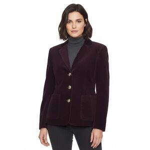 GAP Women's Velvet Blazer Eggplant Purple Size Medium